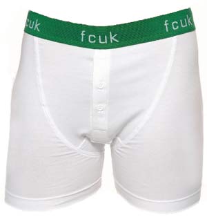 French Connection Green Botton Boxer Shorts by