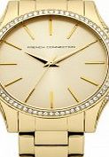 French Connection Ladies All Gold Bracelet Watch
