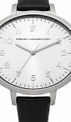French Connection Ladies Black Leather Strap Watch