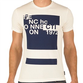 Mens Block T-Shirt Milk/Blue