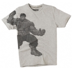 French Connection Mens Diagonal Hulk T-Shirt Grey Melange