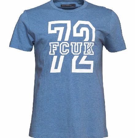 Mens FCUK Bold T-Shirt Blue Marl