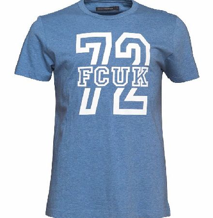 French Connection Mens FCUK Bold T-Shirt Blue Marl
