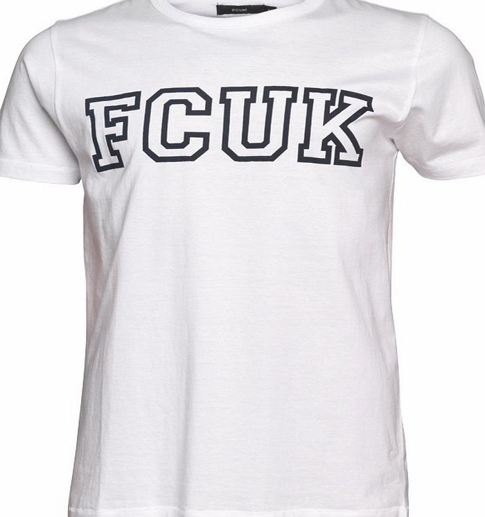 French Connection Mens FCUK Chest T-Shirt White