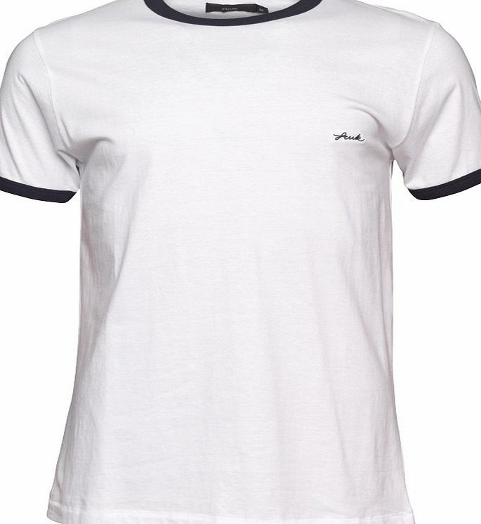 Mens FCUK Ringer T-Shirt White