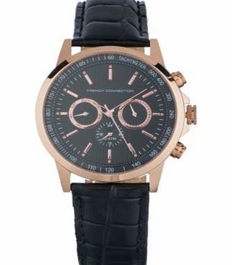 French Connection Mens Multi Dial Black Strap