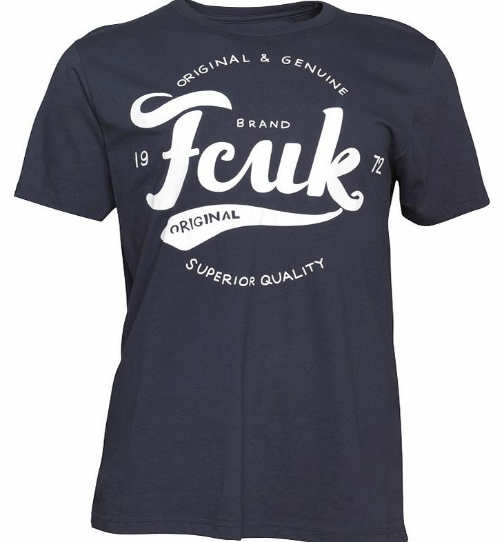 French Connection Mens Original T-Shirt Marine