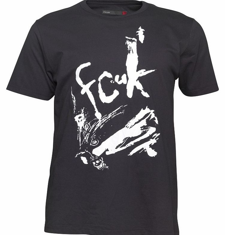 French Connection Mens Splat T-Shirt Black/White