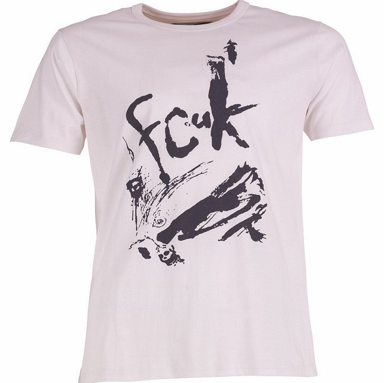 French Connection Mens Splat T-Shirt White/India