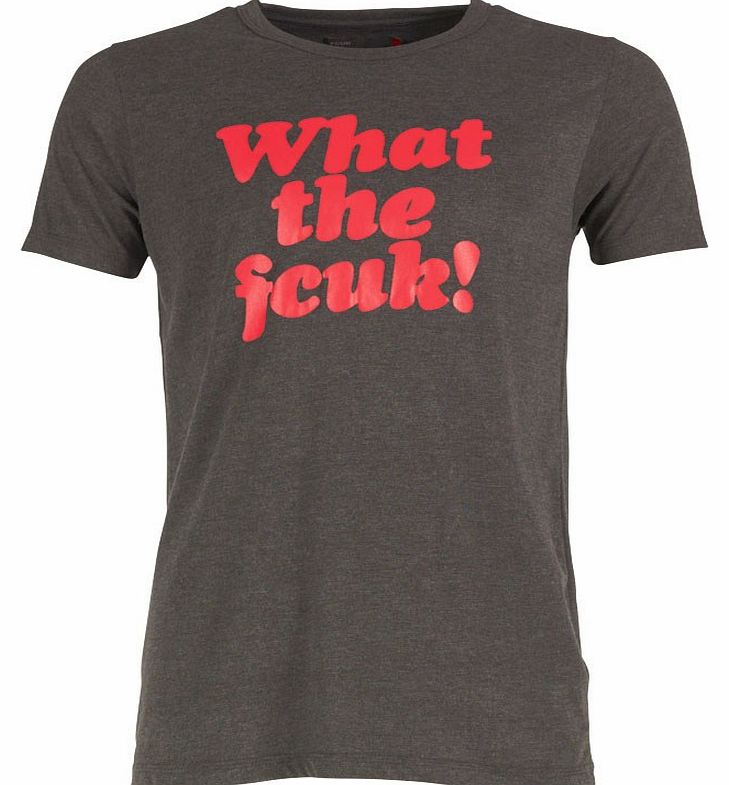 French Connection Mens WTF T-Shirt Charcoal