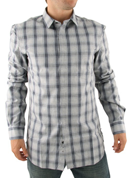 French Connection Navy Block Check Shirt