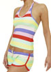 Rainbow towelling tankini set