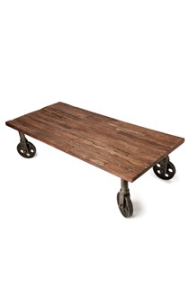 French Connection Wheely Wooden Coffee Table