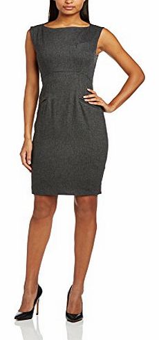 Womens Wool Mix Pencil Dress, Grey (Black/Grey), Size 10