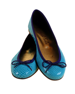 French Sole Harriet Turquoise Croc Navy trim EUR 38 / 04 UK