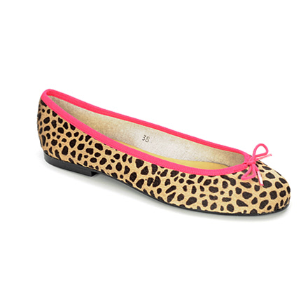 Henrietta high leopard pony hair/shocking pink trim