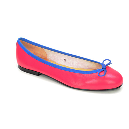 Henrietta High Pink Leather/Blue Trim