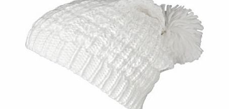 Frentani Hat - beanie - pattern knit - soft, warm - with pompon,off-white