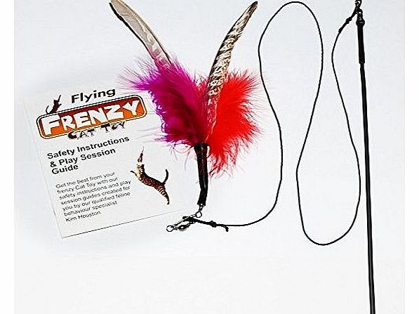 Flying Frenzy Interactive Feather Cat Toy- 39`` Single length Rod