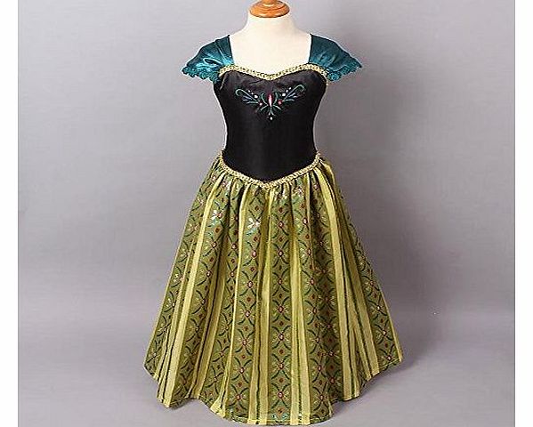 freshbaffs  Stunning Frozen Anna Cosplay Coronation Princess Costume Dress (6-7years)