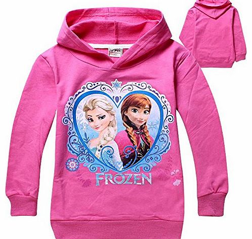 freshbaffs Frozen Elsa & Anna Girls Hoody hoodies longsleeve top jumper Pink (2-3years)