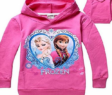 freshbaffs Frozen Elsa amp; Anna Girls Hoody hoodies longsleeve top jumper Pink (3-4years)