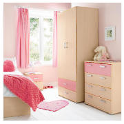 Fresno Double Wardrobe, Pink/Maple Effect