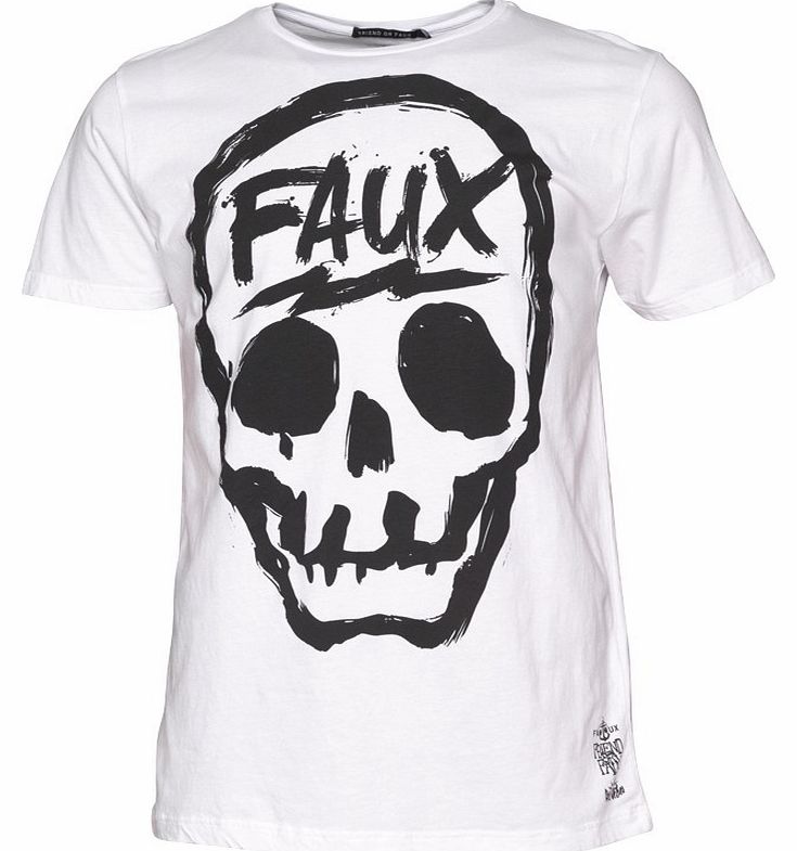 Friend Or Faux Mens Skully T-Shirt White