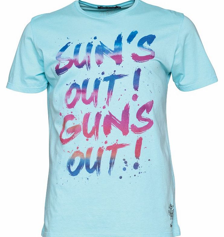 Friend Or Faux Mens Sunup T-Shirt Aqua