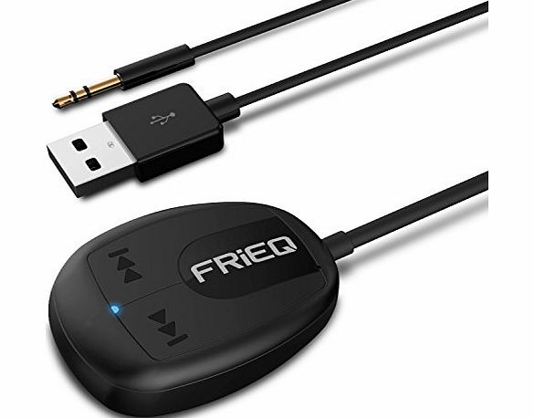 FRiEQ Bluetooth Hands-Free Car Kit for Cars with 3.5 mm Aux Input Jack - Compatible with all Bluetooth enabled devices including iPhone 4 / 5 / 6, iPad, Samsung Galaxy S3 / S4 / S5, Galaxy Note 2 / 3