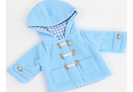 FRILLY LILY Blue Fleece Duffle Coat for 12-14 inch(30-36 cm)by Frilly Lily DOLL NOT INCLUDED,for dolls such as My First Baby Annabell, and My Little Baby Born