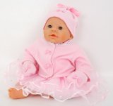 FRILLY LILY DOLLS FLLECE JACKET , HAT AND MITTENS SET 14-18 INS DOLLS