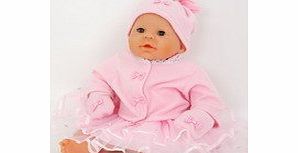 DOLLS PINK FLEECE JACKET , HAT AND MITTENS SET 18-20 INS DOLLS BY FRILLY LILY.DOLL NOT INCLUDEDTO FIT DOLLS SUCH AS 46 CM BABY ANNABELL