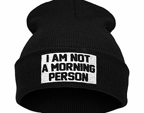 Fringoo Mens Womens Beanie Hat Winter Bad Hair Day Parental Advisory Wasted Homies YOLO (I AM NOT A MORNING PERSON)