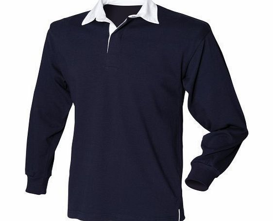Front Row Mens Long Sleeve Sports Rugby Shirt (XL) (Navy)