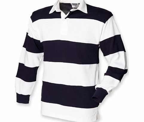 Front Row Mens Sewn stripe Long Sleeve rugby shirt