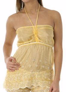 Broderie Anglaise bandeau gathered cami