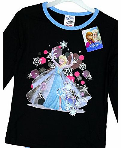 Girls Disney FROZEN Elsa Snow Queen Black Pyjamas sizes from 3 to 10 Years