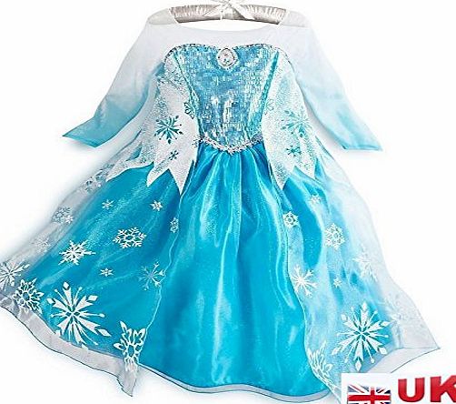 Princess Elsa Blue Party Dressing Up Fancy Dress Outfit (3-4 years)