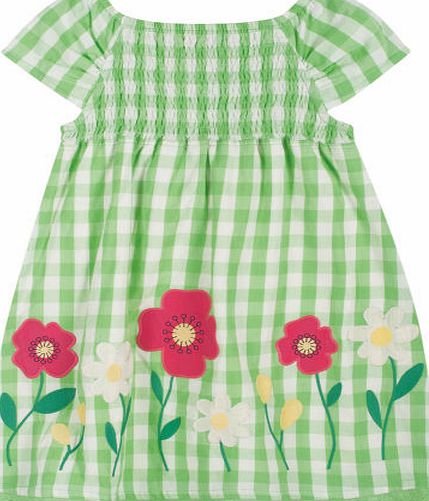 Frugi Girls Frugi Smocked Gypsy Dress - Fresh Grass