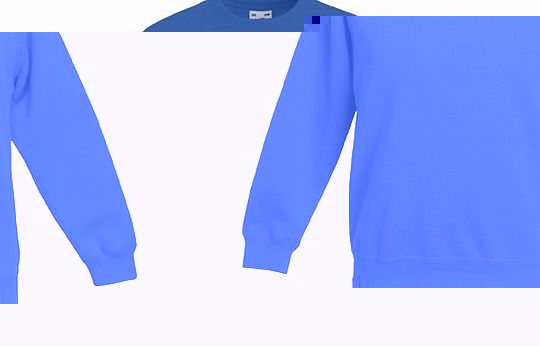 Fruit of the Loom childrens boys or girls raglan sweatshirt jumper Royal blue 9 to 11