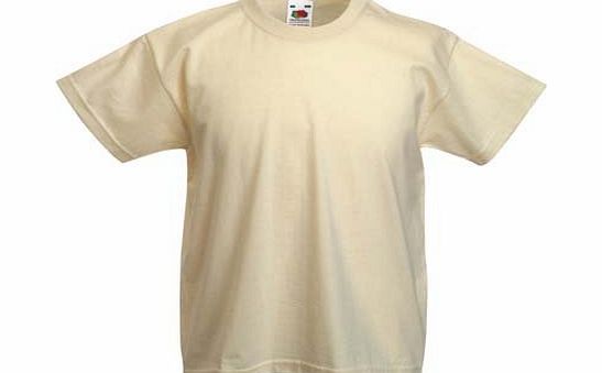 Fruit of the Loom Childrens T Shirt in Natural Size 9-11 (SS6B)