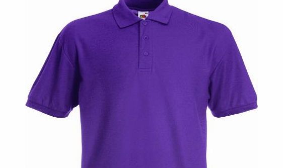 Fruit of the Loom childs 65/35 pique polo shirt Purple age 5 to 6