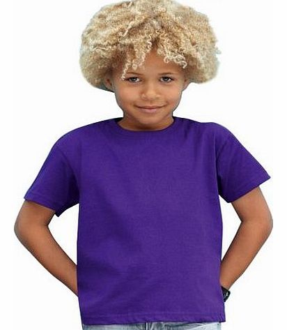 Fruit of the Loom  Childrens Valueweight T-Shirt - Azure Blue - size 12-13