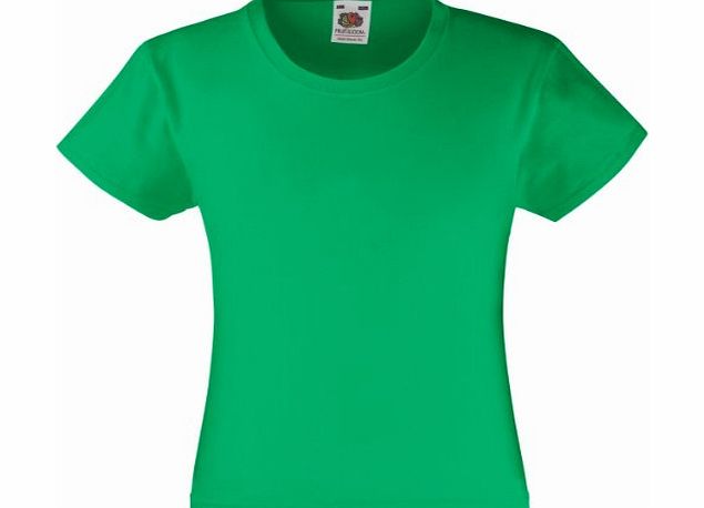 Fruit of the Loom  Girls Valueweight T-Shirt Kelly Green 9-11 Years