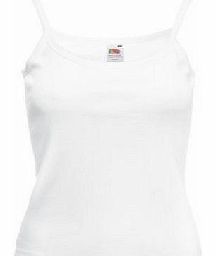  Ladies Sleeveless Lady-Fit Strap T-Shirt/Vest (M) (White)