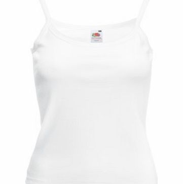 Fruit of the Loom  Ladies Sleeveless Lady-Fit Strap T-Shirt/Vest (XL) (White)