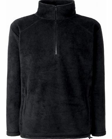 Fruit of the Loom  Mens Half Zip Outdoor Fleece Top (L) (Black)
