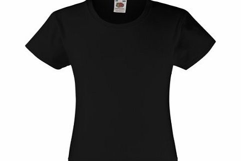 Fruit of the Loom Girls Value T-shirt Black - 9/11