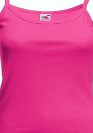 Fruit of the Loom LADIES STRAPPY CAMISOLE TOP T SHIRT - 9 COLOURS (XS-XL) (M - 10/12, RED)